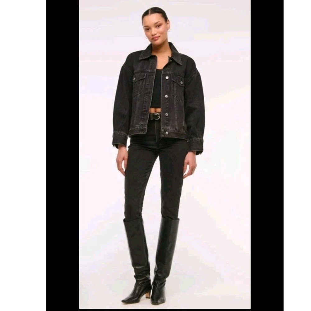 Abercrombie & Fitch The Skinny High Rise Jeans Faded Black Sz 28/6 Womens Denim